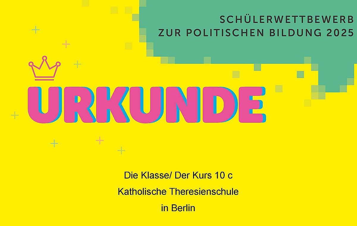 Preis beim Schülerwettbewerb zur Politischen Bildung 2025